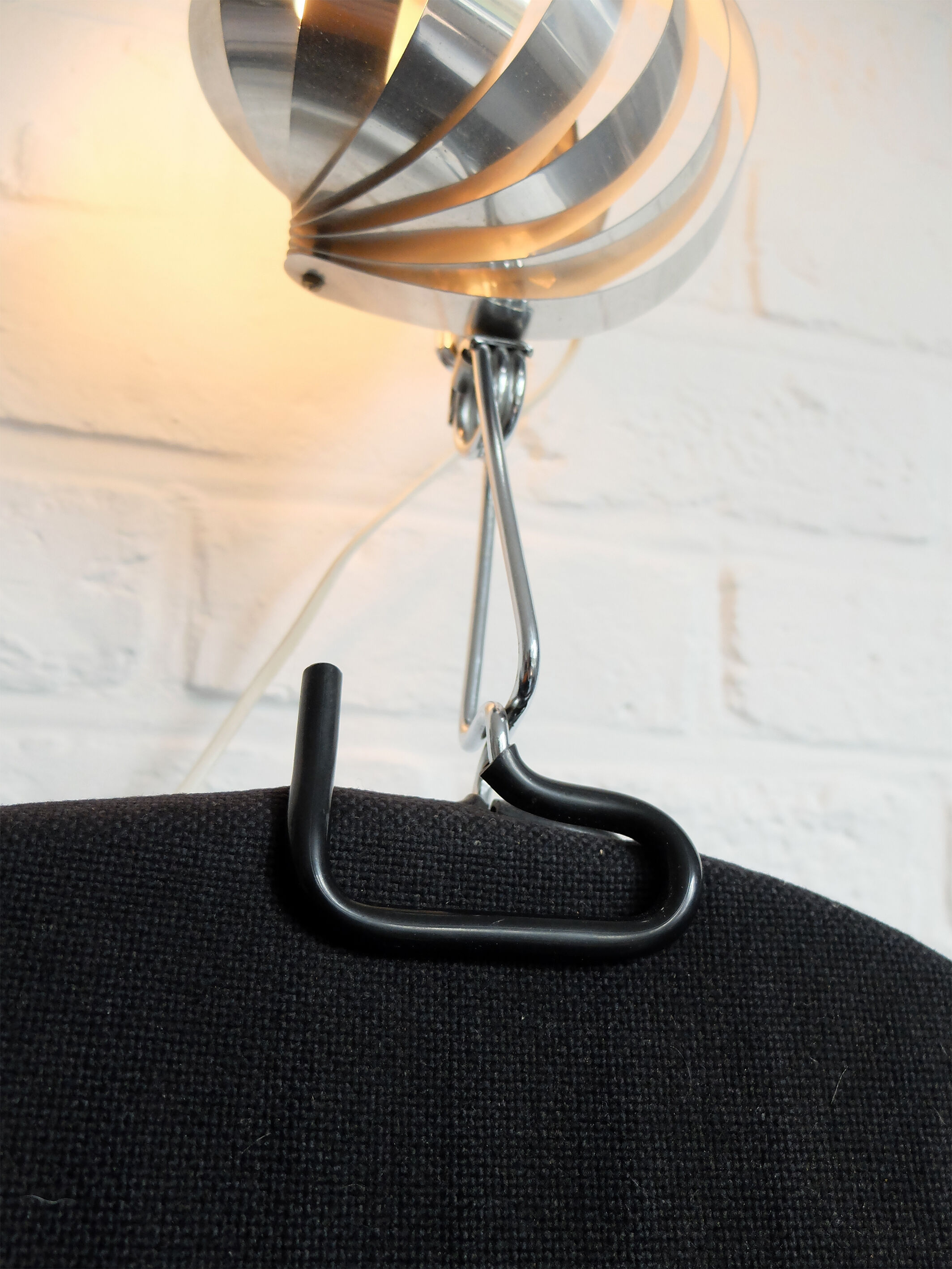 Adjustable metal clip lamp, fan, 1980s