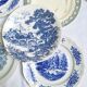 Vintage blue green dinner plates