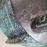 Engraved metal tripod ice bucket