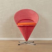 Unique Cone Chairs by Verner Panton for Gebrüder Nehl, set of 2, pink and orange