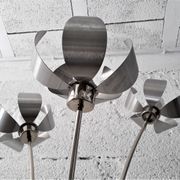 Large lamp on foot / Lamplamp flowers stainless and chrome / Vintage 1960 - 1970