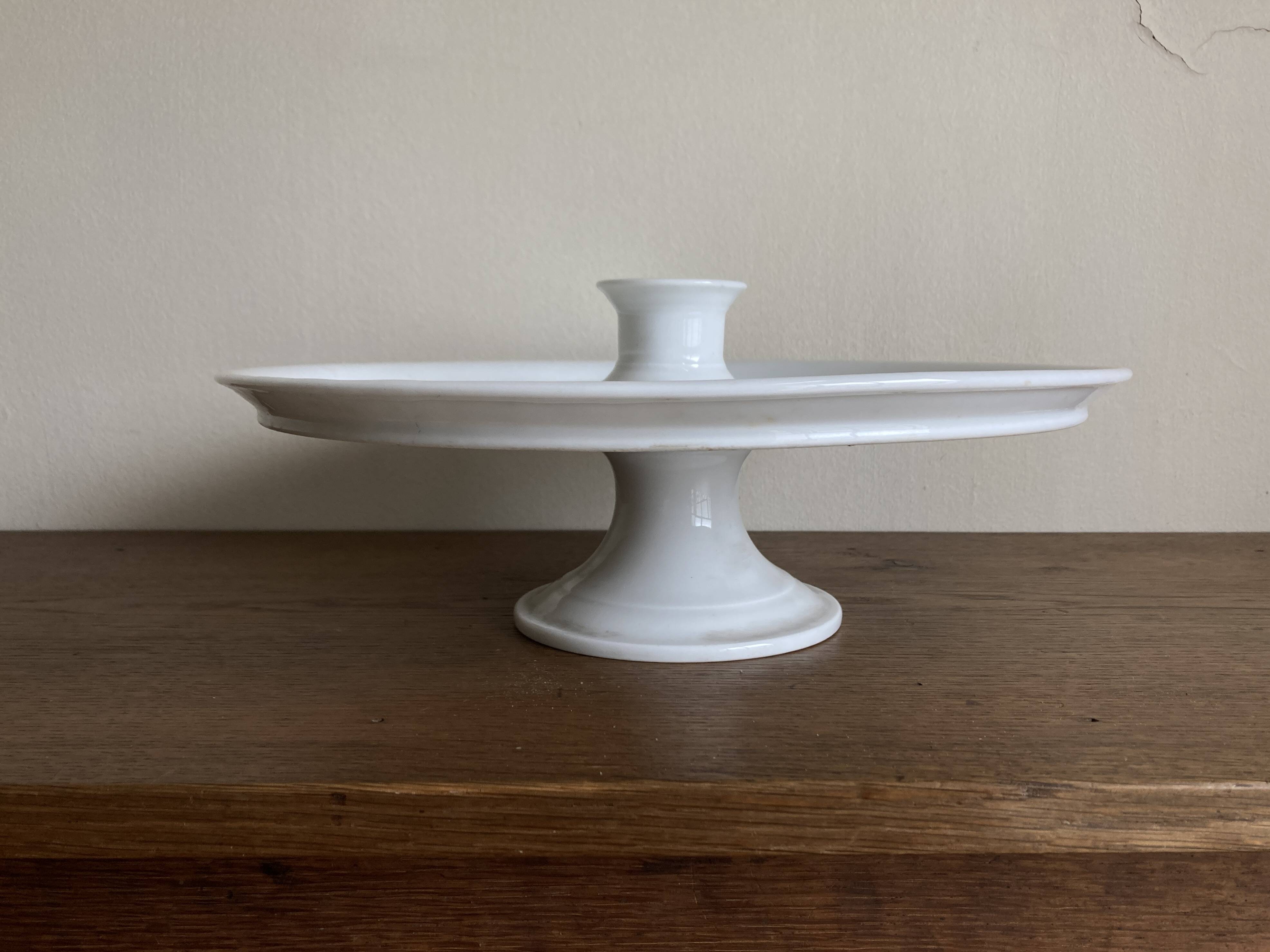 19th century XL office mounted plate, white earthenware display stand