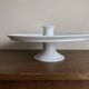 19th century XL office mounted plate, white earthenware display stand