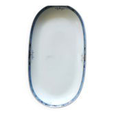 Oval porcelain plate from Sologne – blue decoration – 22 cm