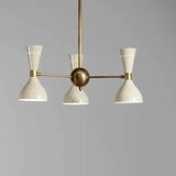 Brass Chandelier Sputnik Light - Vintage Italian Chandelier with 3 Arms
