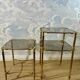 Small side table with a smoked glass top, Hollywood Regency.