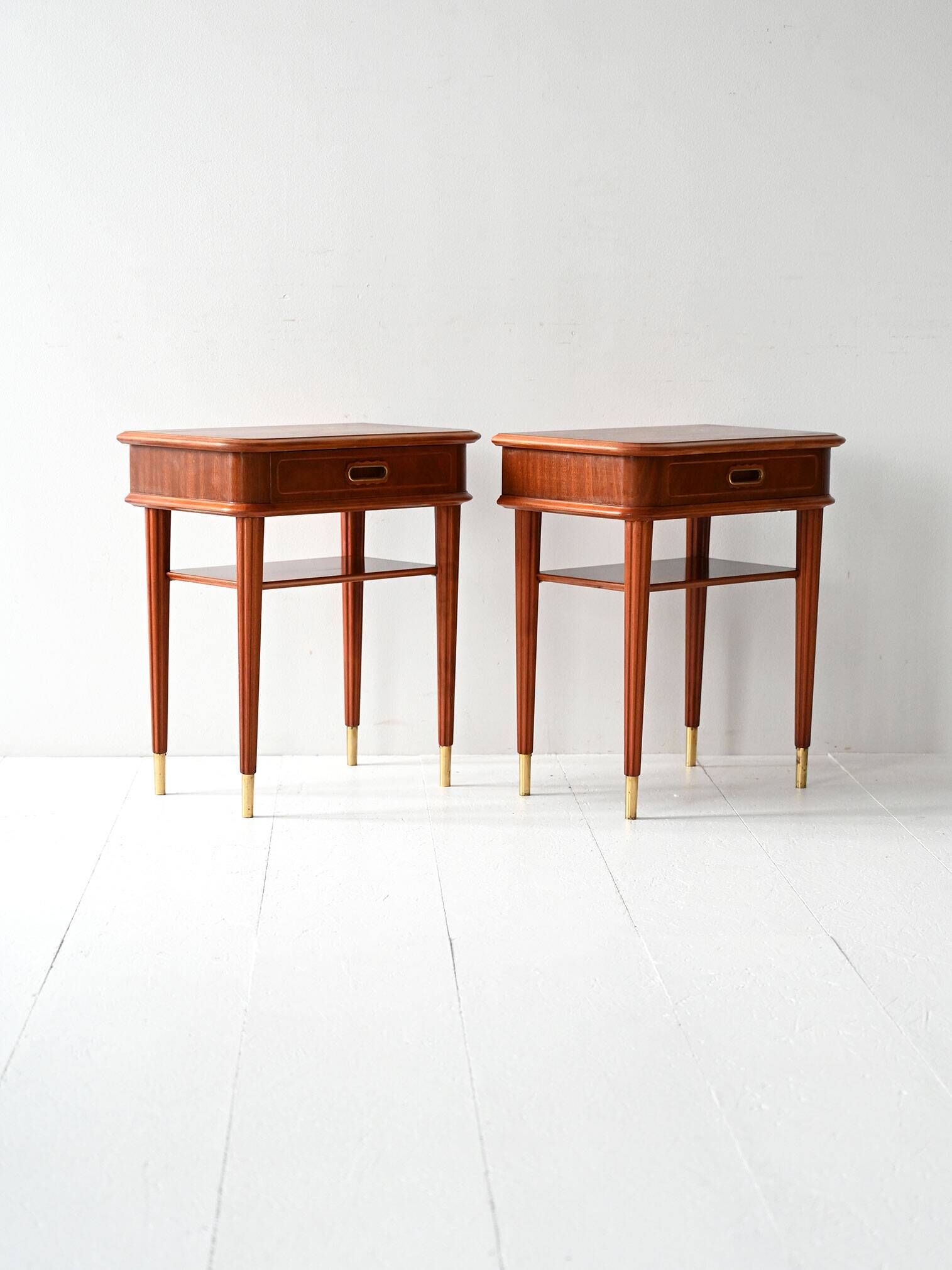 Pair of 1940s Scandinavian Mahogany Nightstands
