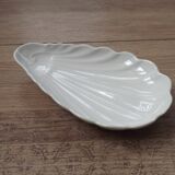 Set of 6 French Vintage White Ceramic Shell Shape Serving Dishes In Basket 4969
