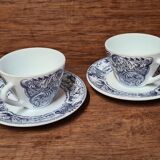 Pair of Rivanel cups in old opaline glass, vintage decor