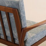 Mid century teak Armchair 'Mettmann' - reupholstered