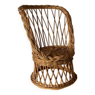 Rattan armchair for doll