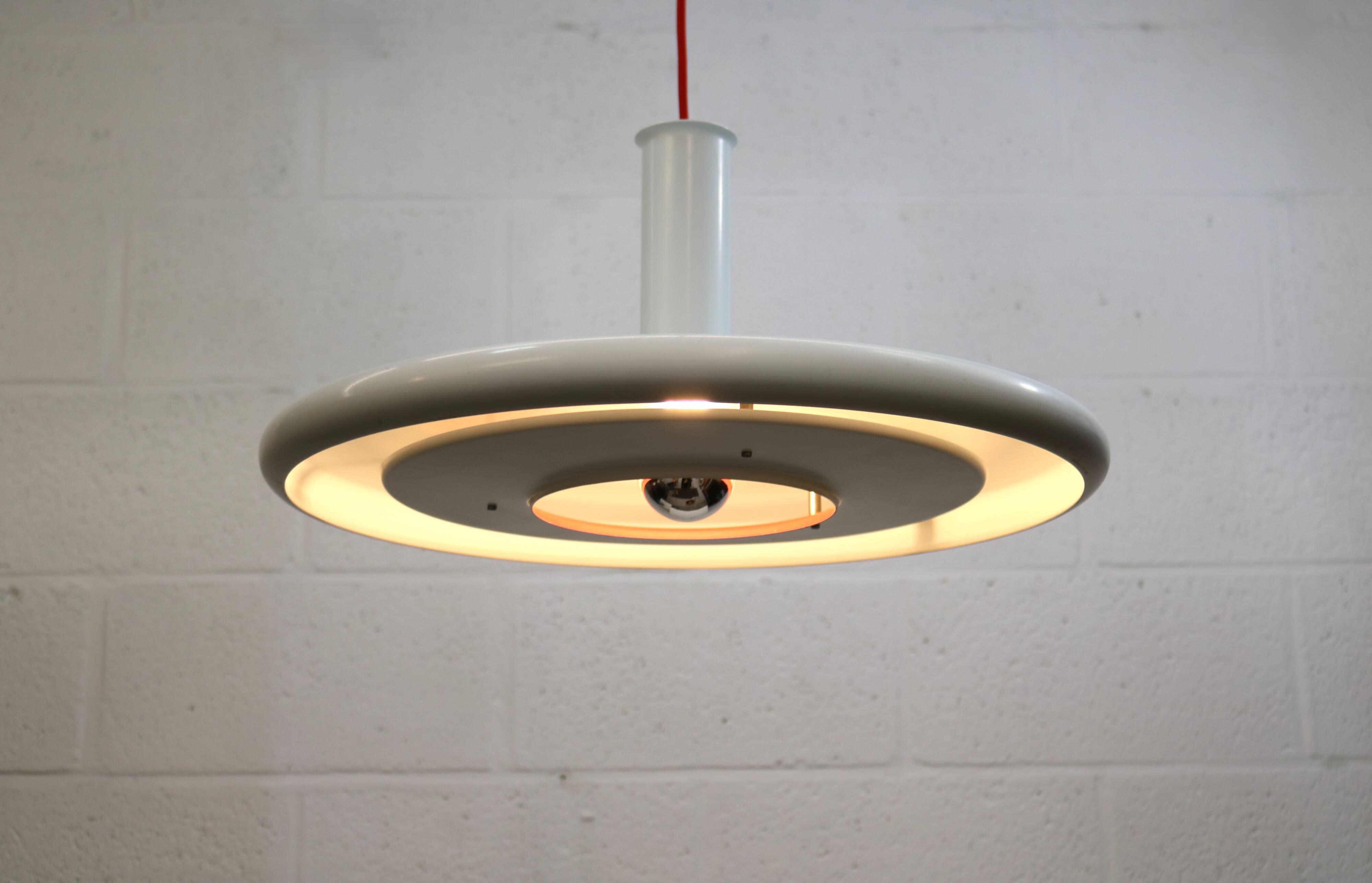 White XL Fog & Morup Optima Pendant Lamp: Hans Due Design, Denmark 1970s