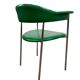 Chaise vintage chromée avec revêtement en skaï vert