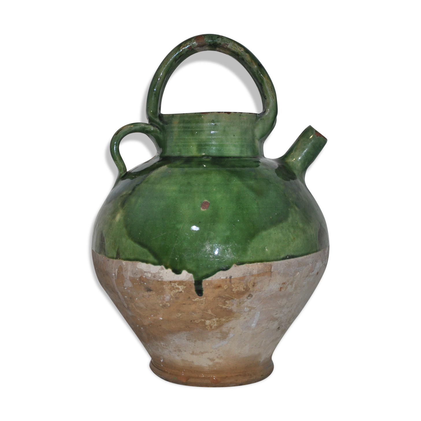 Jug in glazed old water pitcher southern france chevrette