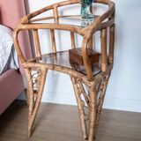 Paire de table de chevets en rotin 1960