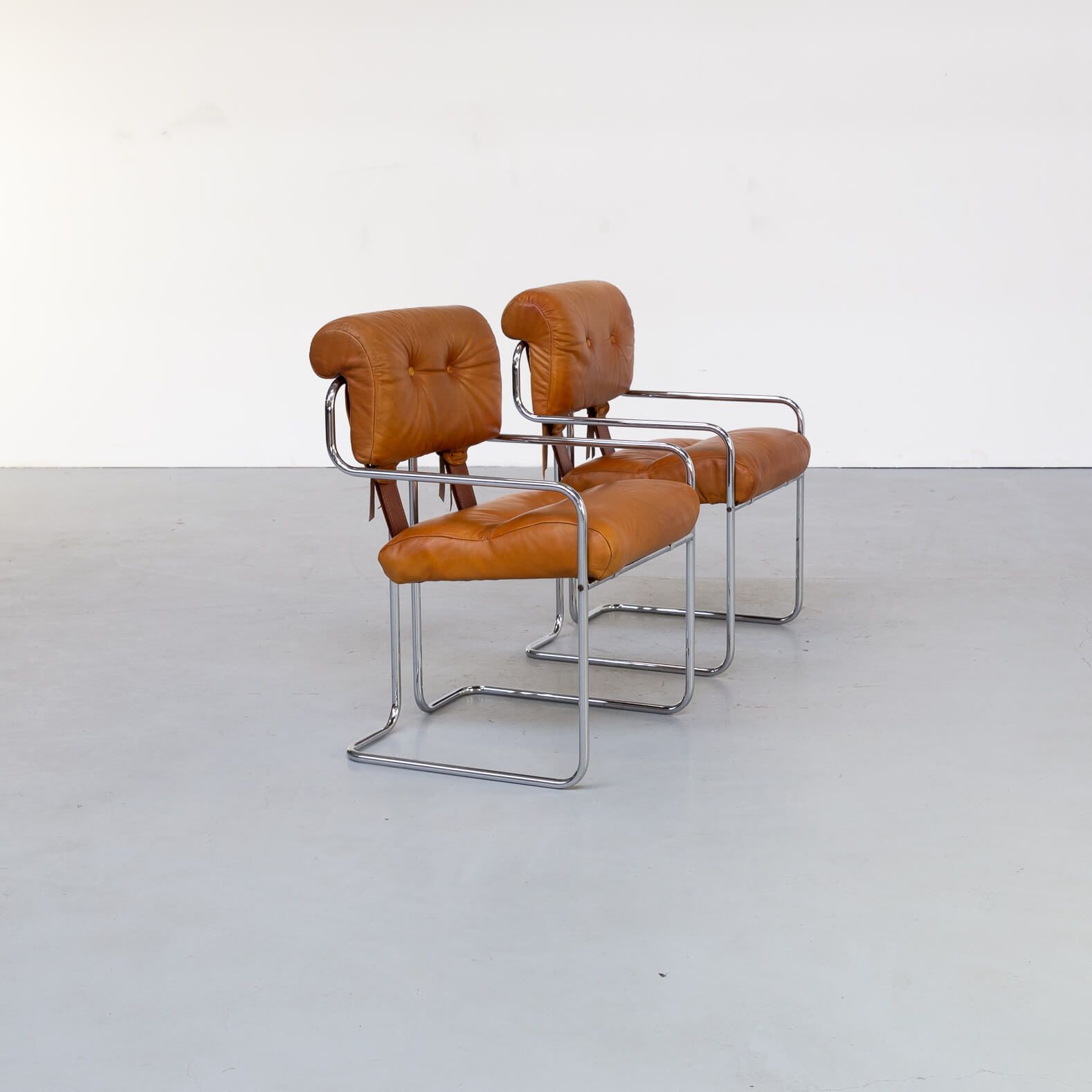70s Guido Faleschini Tucroma Dining Chairs for i4 Mariani set/2