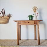 Small antique farmhouse table in wood – vintage rustic desk