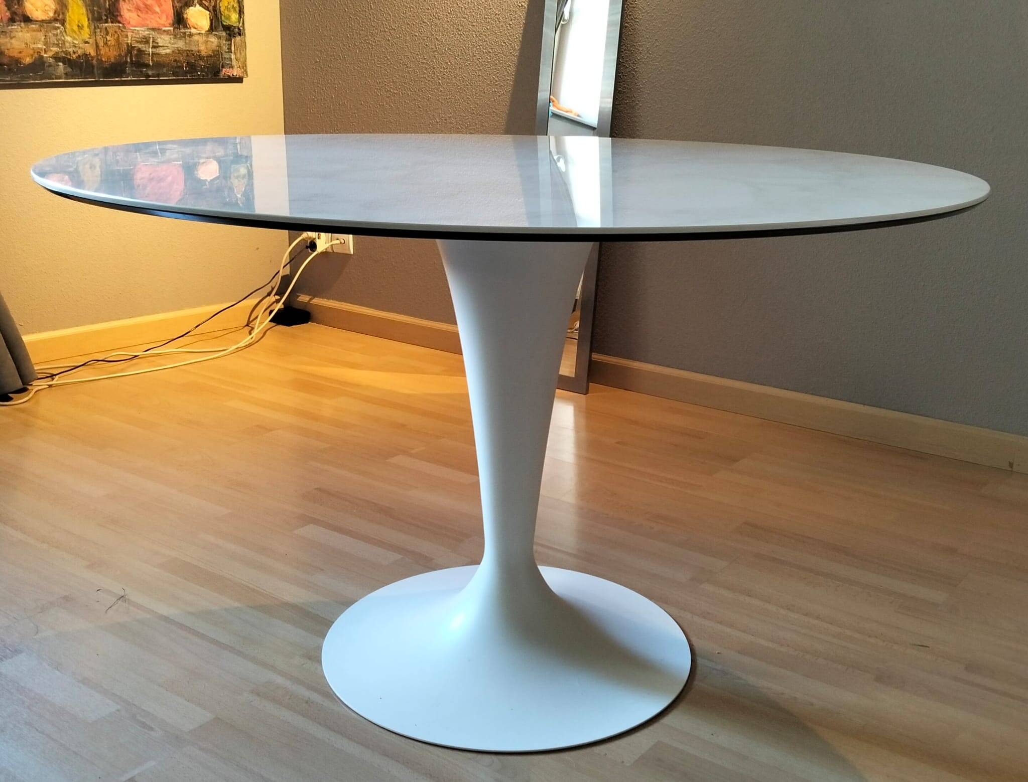 Round table "Flute" Cinna (Ligne Roset) – Arabesco Marble Ceramic 120cm