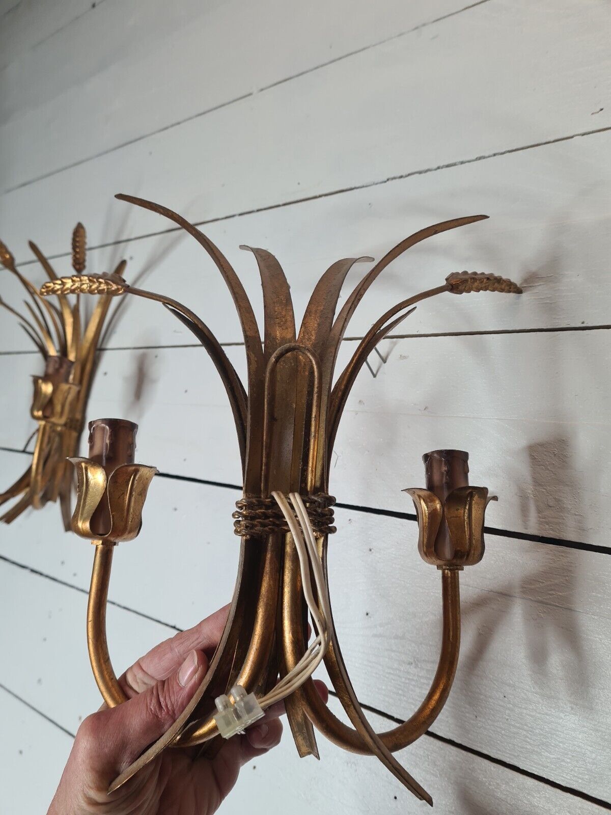 Sconces to ears of wheat and golden foliage