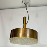 Mid-century Stilnovo brass pendant light from 50s