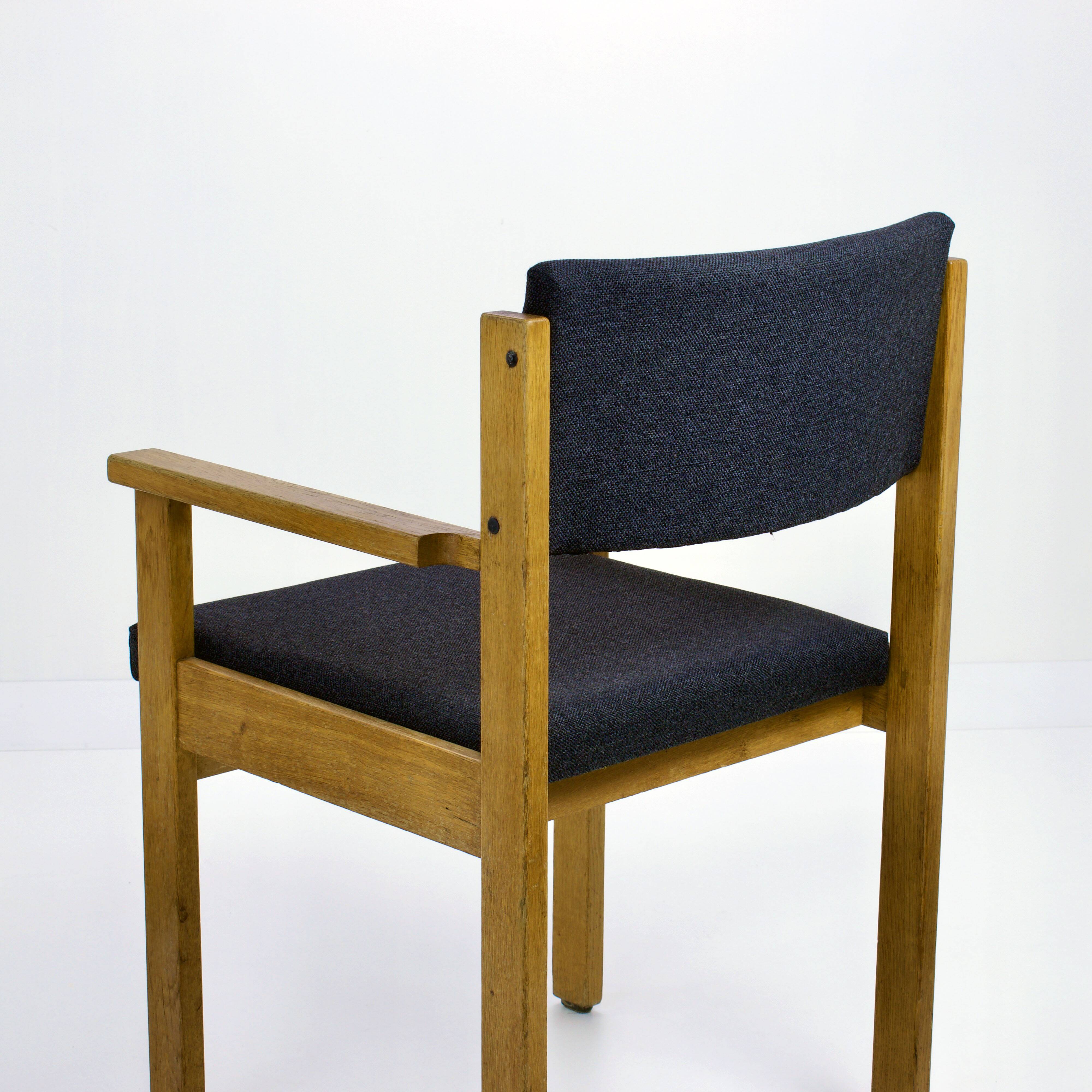 Office armchair, Bridge, in brutalist oak, vintage