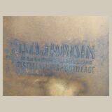 Blue patina beech drawer console established in 1940.