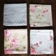 4 serviettes de table Fleurs Pois romantique