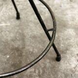 Pair of Industrial Vintage Metal Frame Bar Stools, France 1970s.