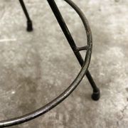 Pair of Industrial Vintage Metal Frame Bar Stools, France 1970s.