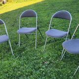 Set of 4 souvignet folding chairs from the 1970s.