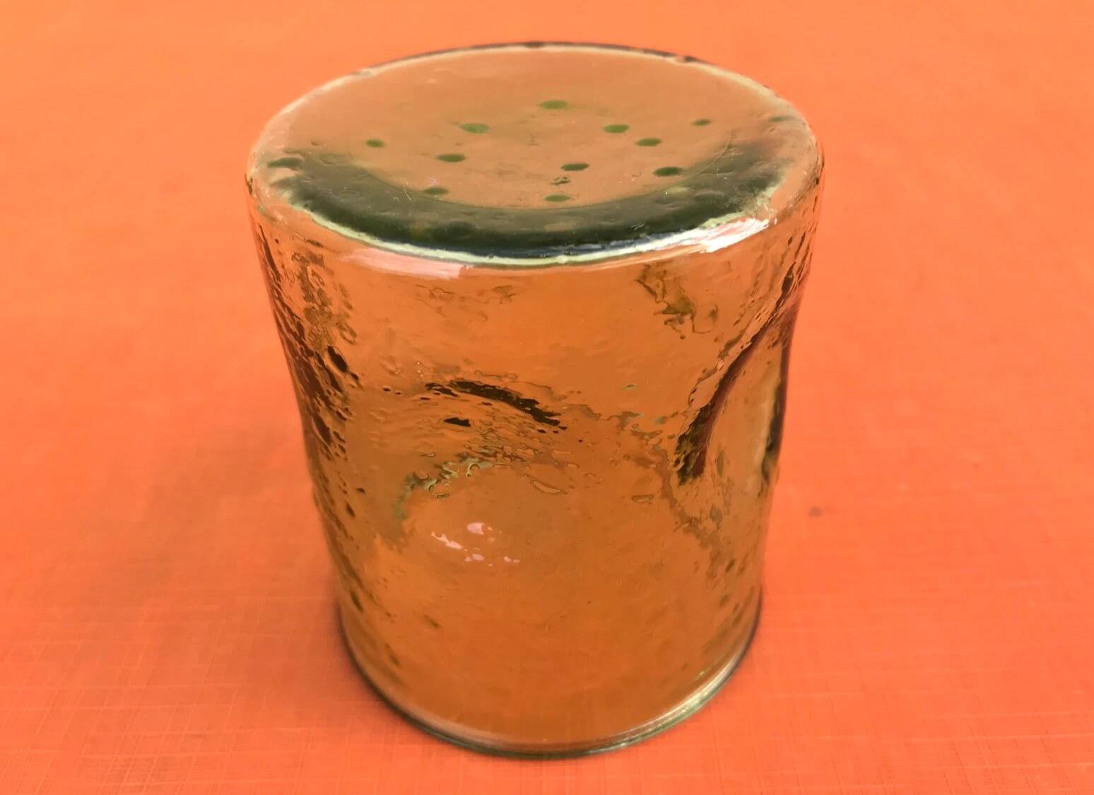 1970s (lot 2) 6 orangeade glasses Bubble and coloured glass