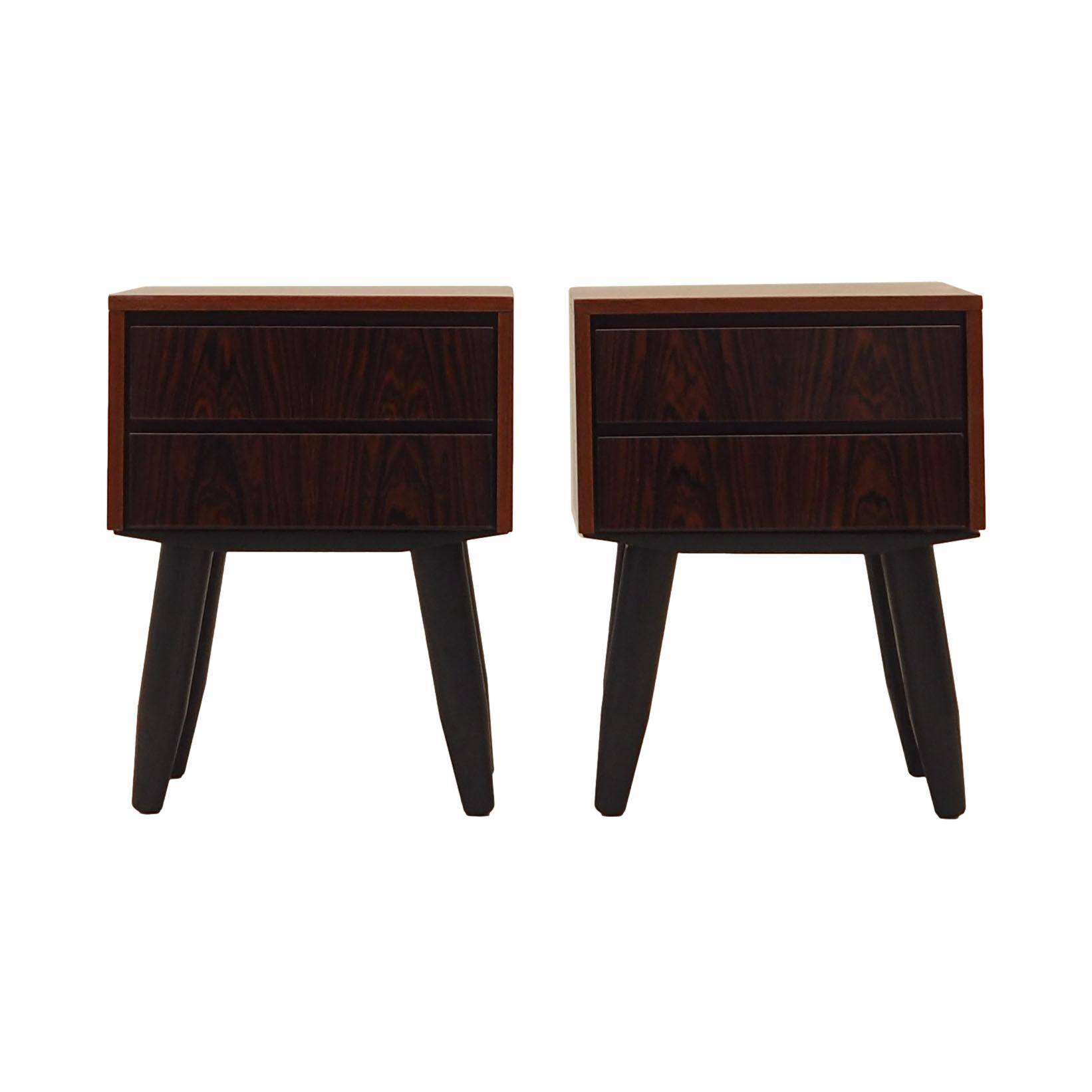 Set of rosewood bedside cabinets, Danish design, 1970s, production: Denmark