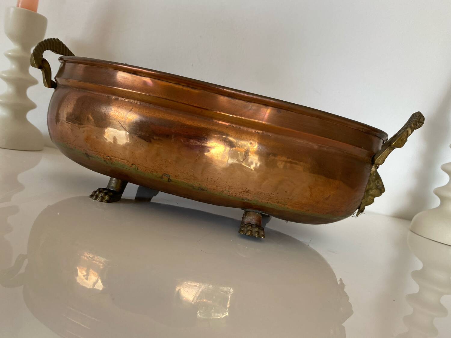 Antique copper planter