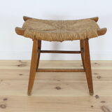 Stool straw mid-century Bull