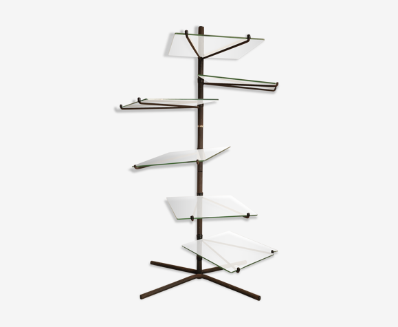Retro metal and glass merchant shelf -