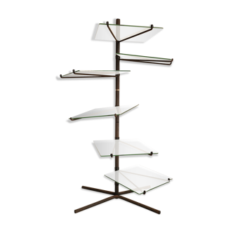 Retro metal and glass merchant shelf -