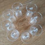 8 small vintage liqueur glasses