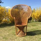 Emmanuelle wicker and rattan chair for adults 1970s