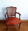 Fauteuil louis XV terracotta et cannage