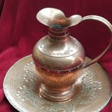 Copper ewer and its tray