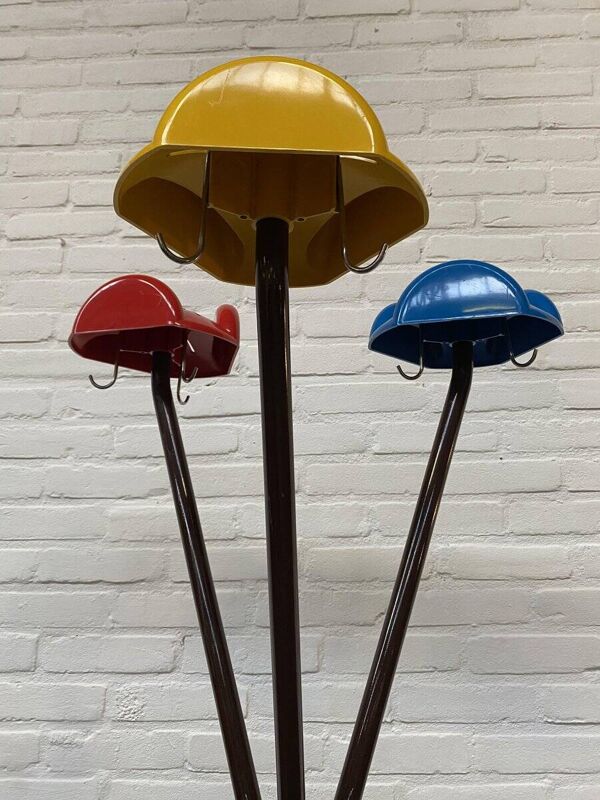 Italian multicolored Tricorno coat rack by Enzo Mari for Danese, 1970s