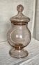 Lilac bubble glass jar with lid, signed Biot, vintage 1960-70
