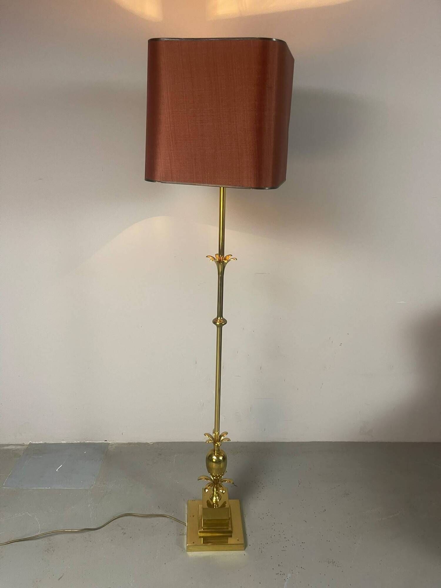 Exceptional French Hollywood Regency Brass Floor Lamp