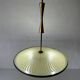 Large UFO design ceiling light in brass and printed glass, 1950s, Italy.