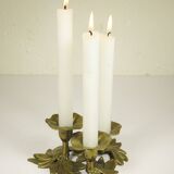 "Flowers" candle holder with three brass bobeches