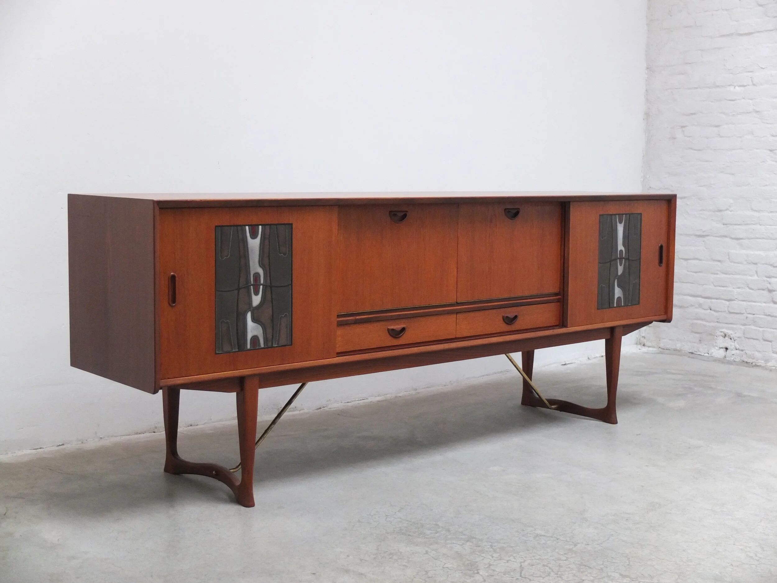 Decorative sideboard by Louis Van Teeffelen for Wébé, 1950s