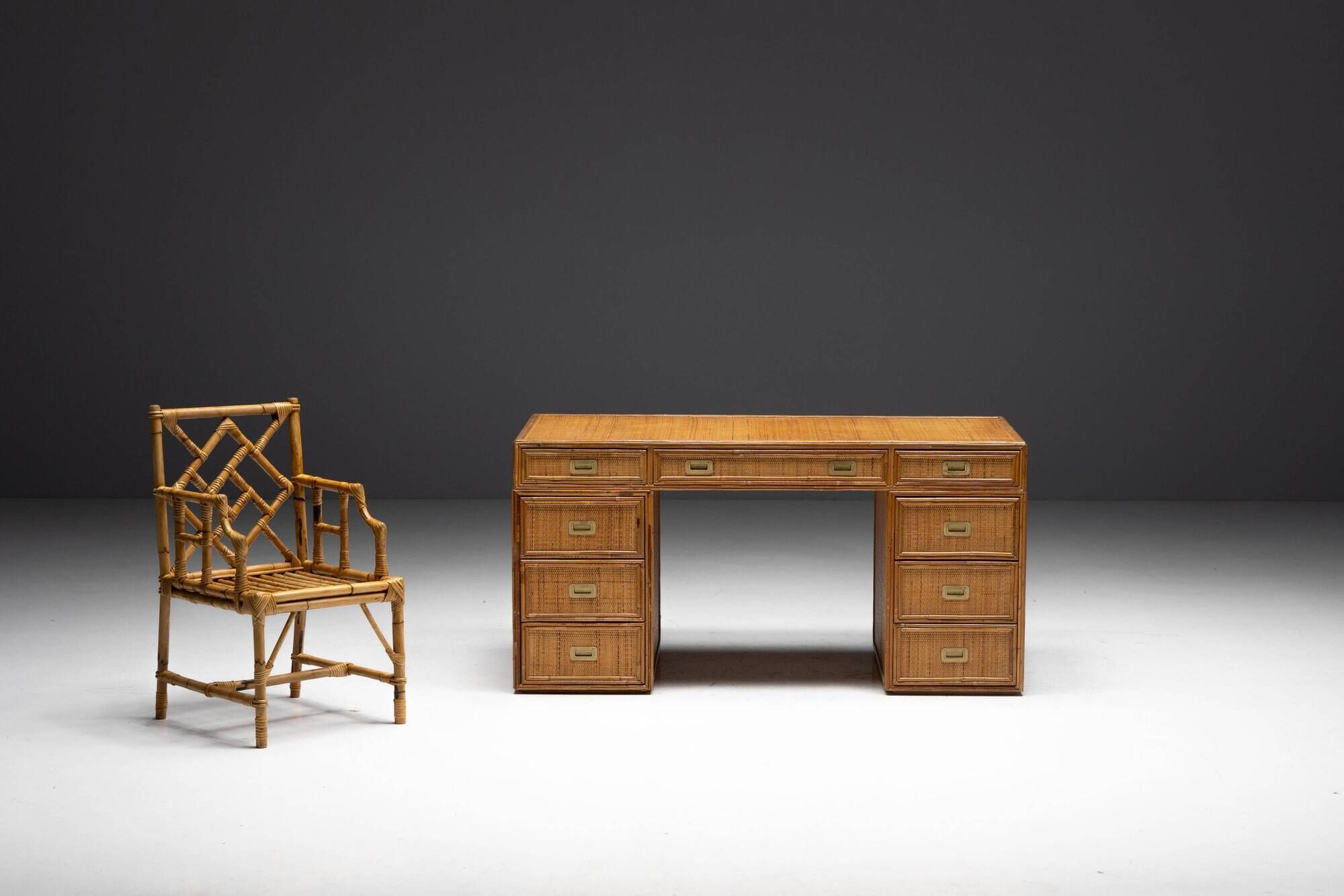 Bureau en Bambou par Vivai Del Sud, Italie, 1970s