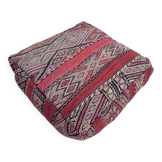 Handmade Berber Kilim pouf, floor cushion