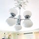 Suspension moderne en chrome et verre opalin