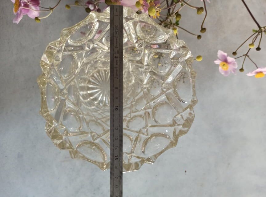 Four bohemian crystal vases